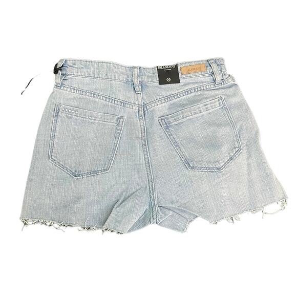 BLANK NYC Jean Shorts Women’s 26 Blue Light Wash High Rise Hip Cutouts NWT - Picture 2 of 10